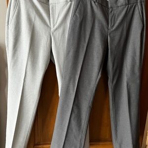 2 PR WOMENS BANANA REPUBLIC DRESS PANTS SZ.4 PETITE DARK(LOGAN)&LIGHT(RYAN) GRAY